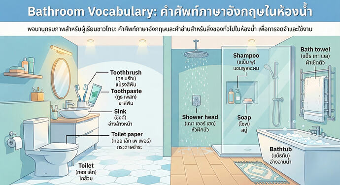 กลุ่มคำศัพท์ Bathroom ห้องน้ำ