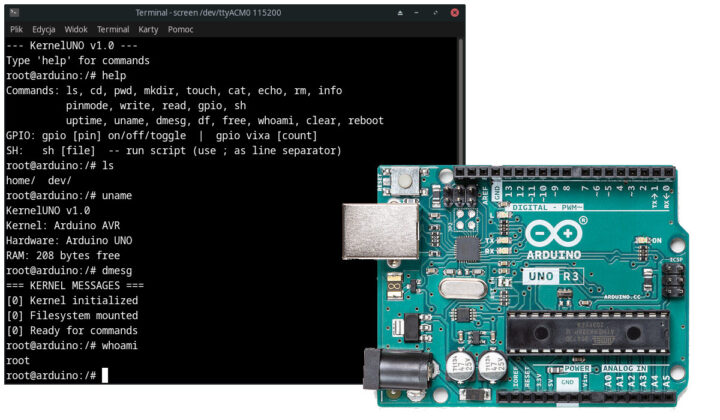 KernelUNO: ปฏิวัติ Arduino UNO ด้วยระบบปฏิบัติการจิ๋ว พร้อมเชลล์คำสั่ง Linux